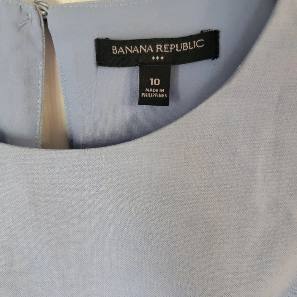 Banana Republic Sculpted‎ Blousant-Waist Mini Dress Size 10 EUC Blue Stretch